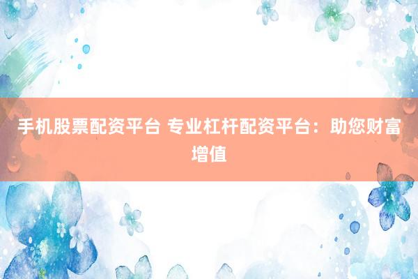 手机股票配资平台 专业杠杆配资平台：助您财富增值