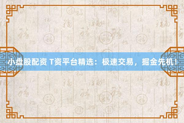 小盘股配资 T资平台精选：极速交易，掘金先机！