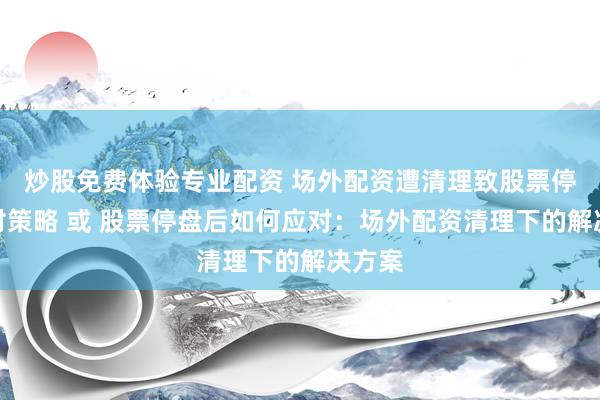 炒股免费体验专业配资 场外配资遭清理致股票停盘应对策略 或 股票停盘后如何应对：场外配资清理下的解决方案