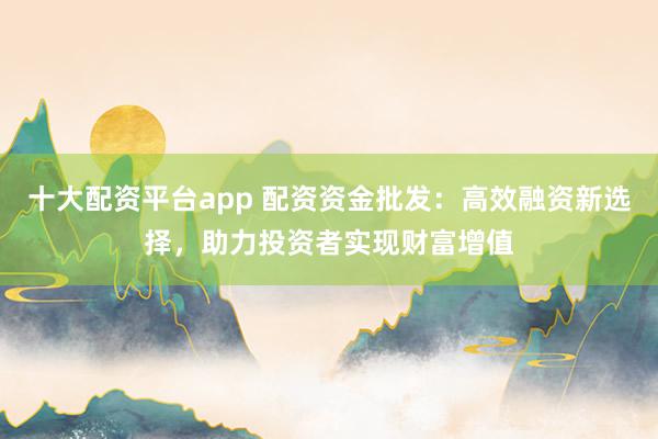 十大配资平台app 配资资金批发：高效融资新选择，助力投资者实现财富增值
