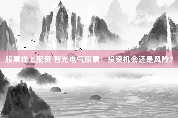 股票线上配资 智光电气股票：投资机会还是风险？