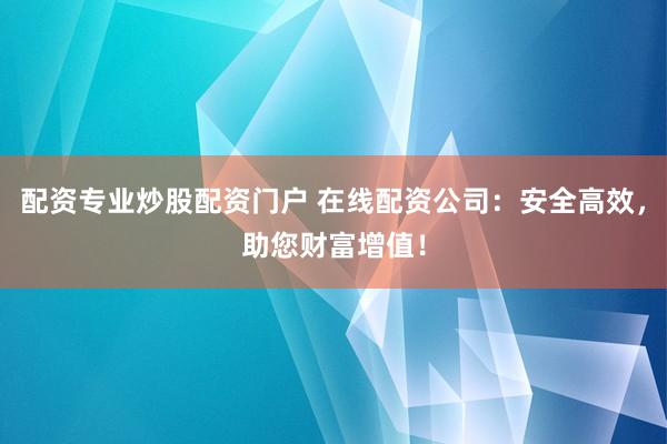 配资专业炒股配资门户 在线配资公司:安全高效,助您财富增值!