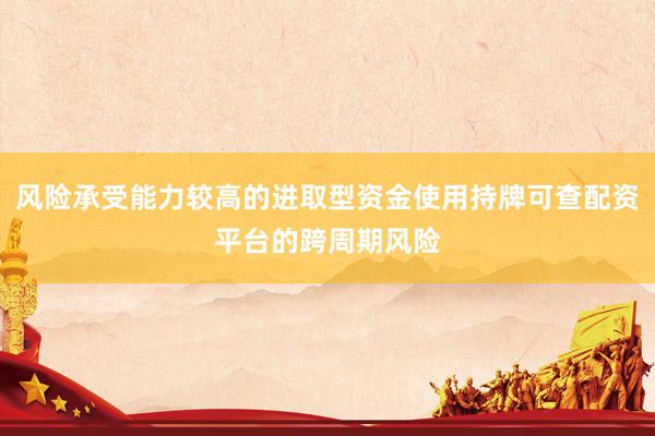 风险承受能力较高的进取型资金使用持牌可查配资平台的跨周期风险