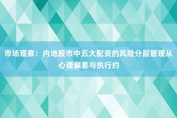市场观察：内地股市中五大配资的风险分层管理从心理偏差与执行约