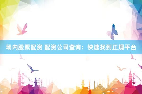 场内股票配资 配资公司查询：快速找到正规平台